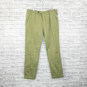 Massimo Alba Men's Pleated front Chino Pants in Green Cotton size 54 36W